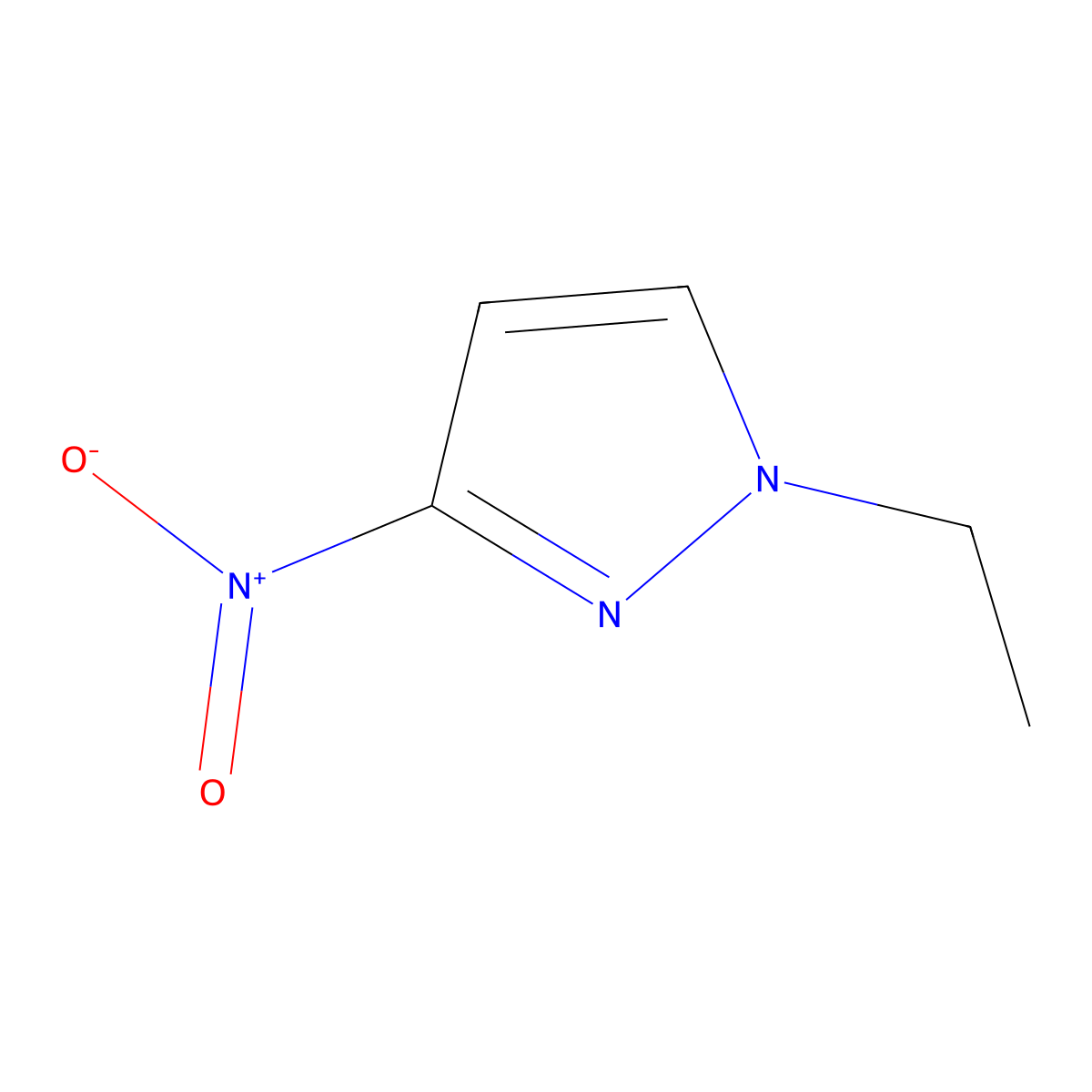 1-ethyl-3-nitro-1H-pyrazole molecular structure, CAS 58793-46-7