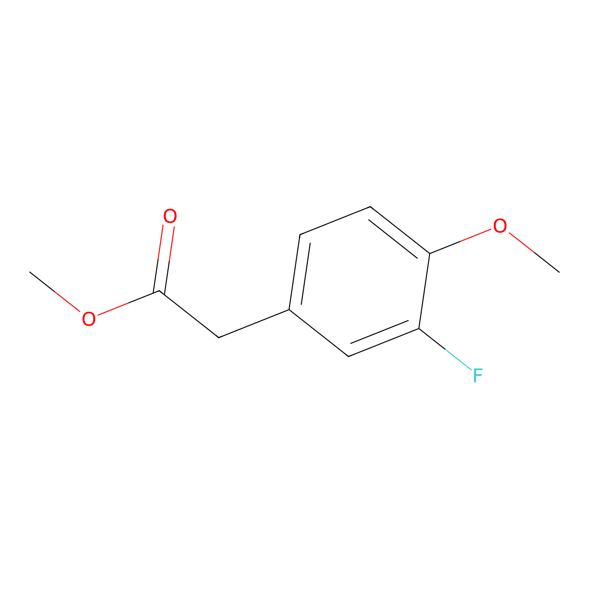 Methyl 2-(3-fluoro-4-methoxyphenyl)acetate molecular structure, CAS 588-14-7
