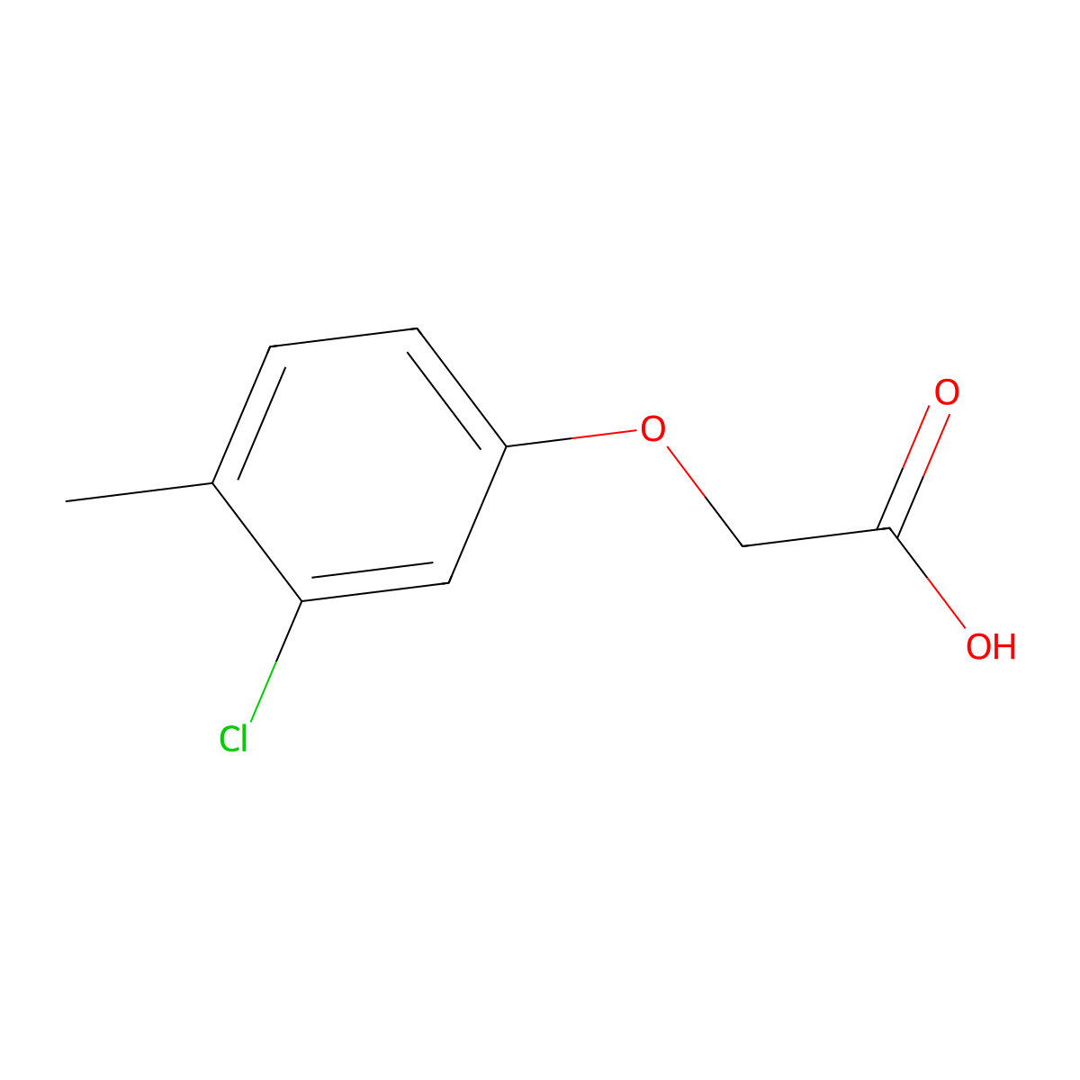 2-(3-Chloro-4-methylphenoxy)acetic acid molecular structure, CAS 588-21-6