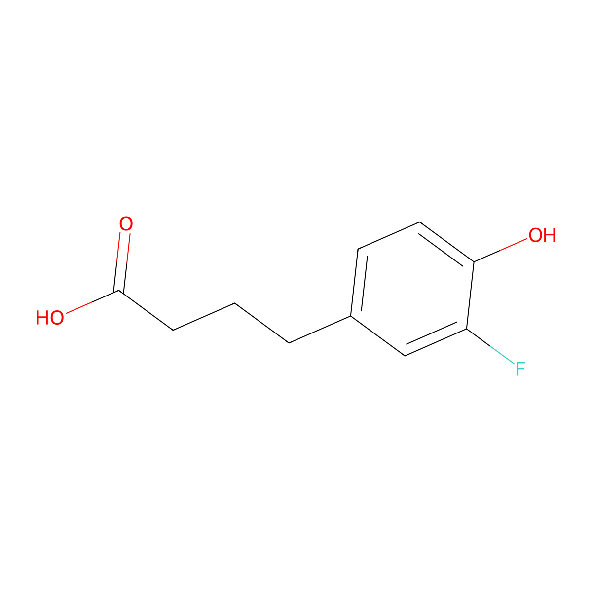 4-(3-Fluoro-4-hydroxyphenyl)butyric acid molecular structure, CAS 588-25-0