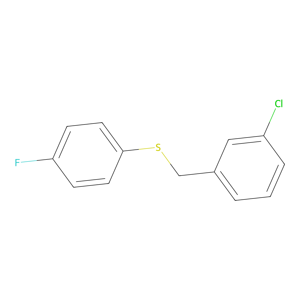1-Chloro-3-[(4-fluorophenyl)sulfanylmethyl]benzene molecular structure, CAS 588-55-6