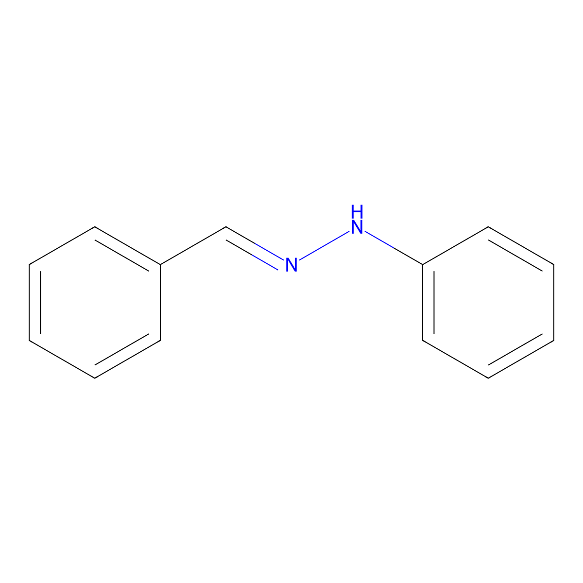 Benzaldehyde phenylhydrazone molecular structure, CAS 588-64-7