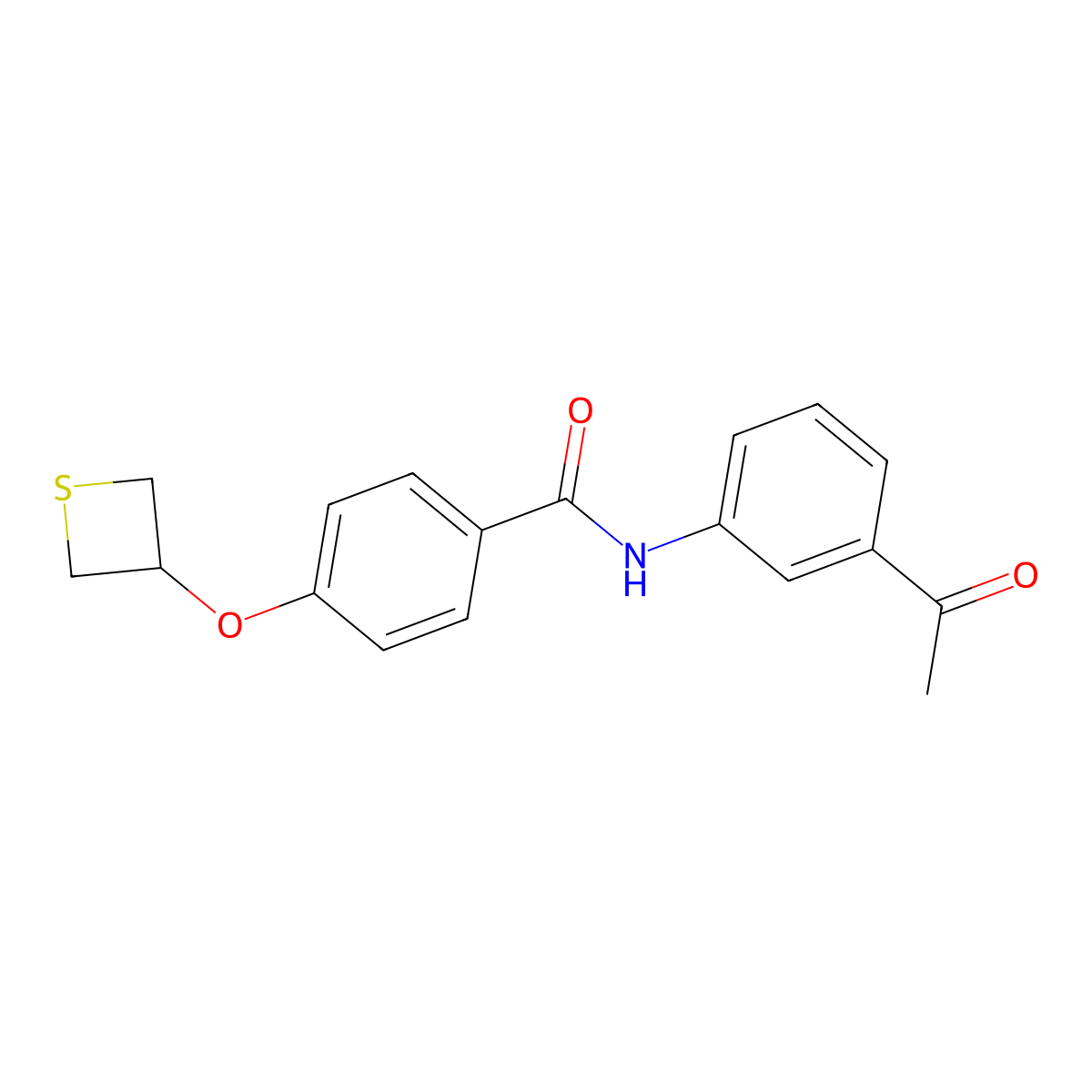 n-(3-Acetylphenyl)-4-(thietan-3-yloxy)benzamide molecular structure, CAS 5880-27-3