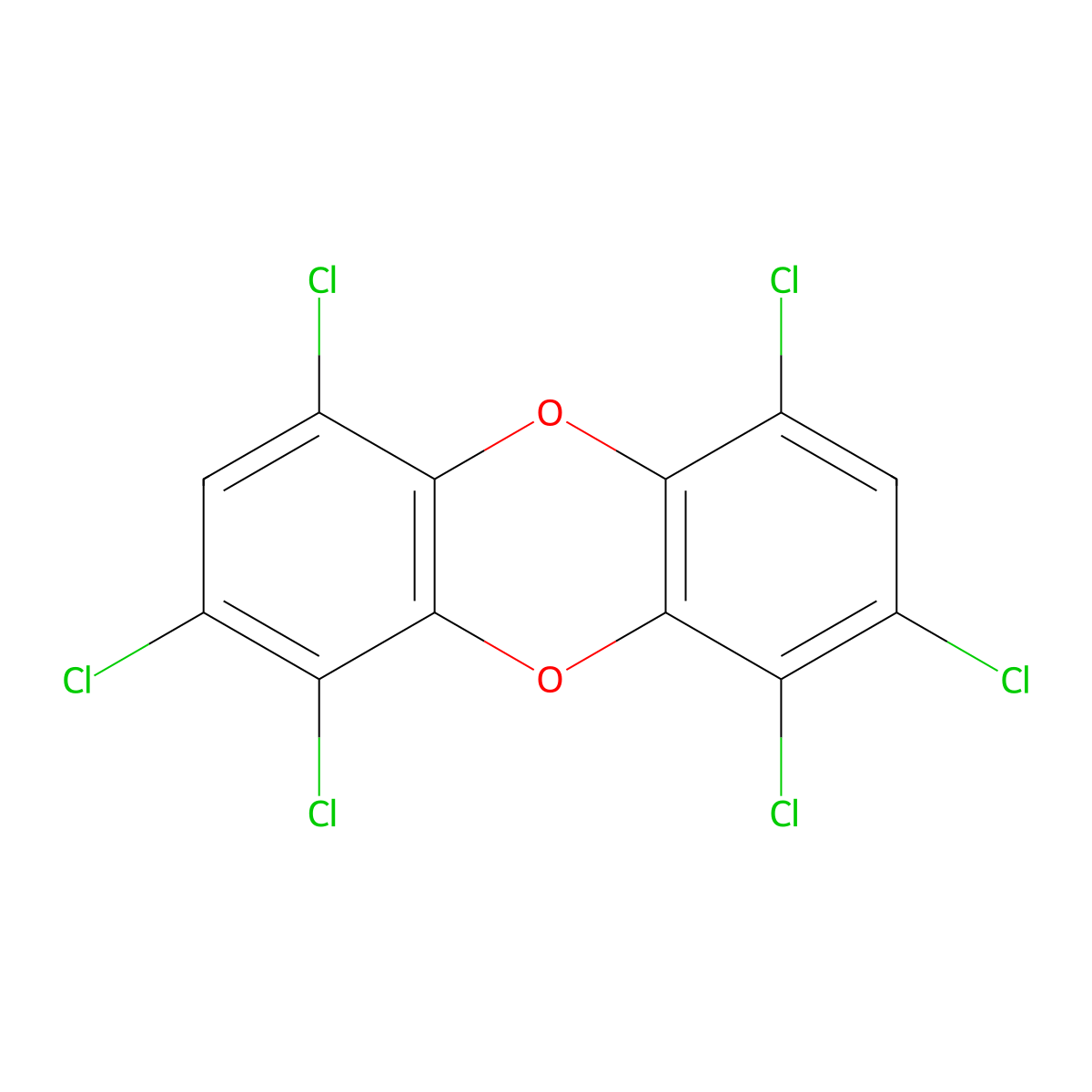 1,2,4,6,8,9-Hexachlorodibenzo-P-dioxin molecular structure, CAS 58802-09-8