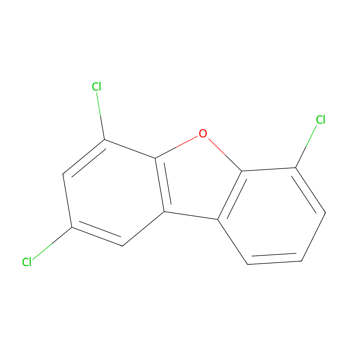 2,4,6-Trichlorodibenzofuran molecular structure, CAS 58802-14-5