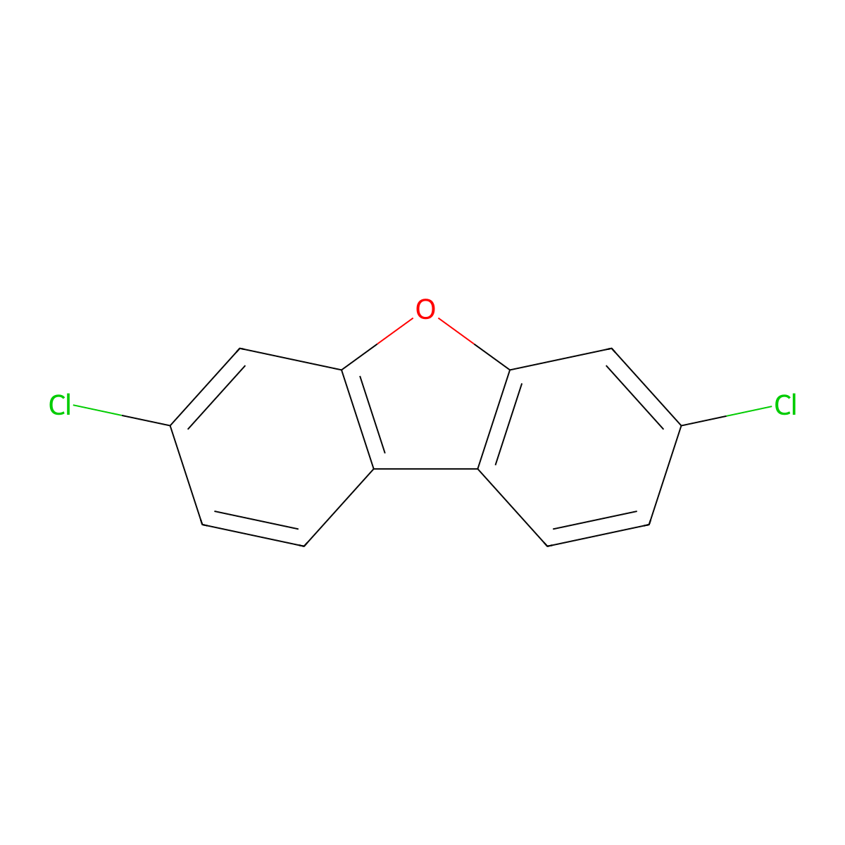 3,7-Dichlorodibenzofuran molecular structure, CAS 58802-21-4