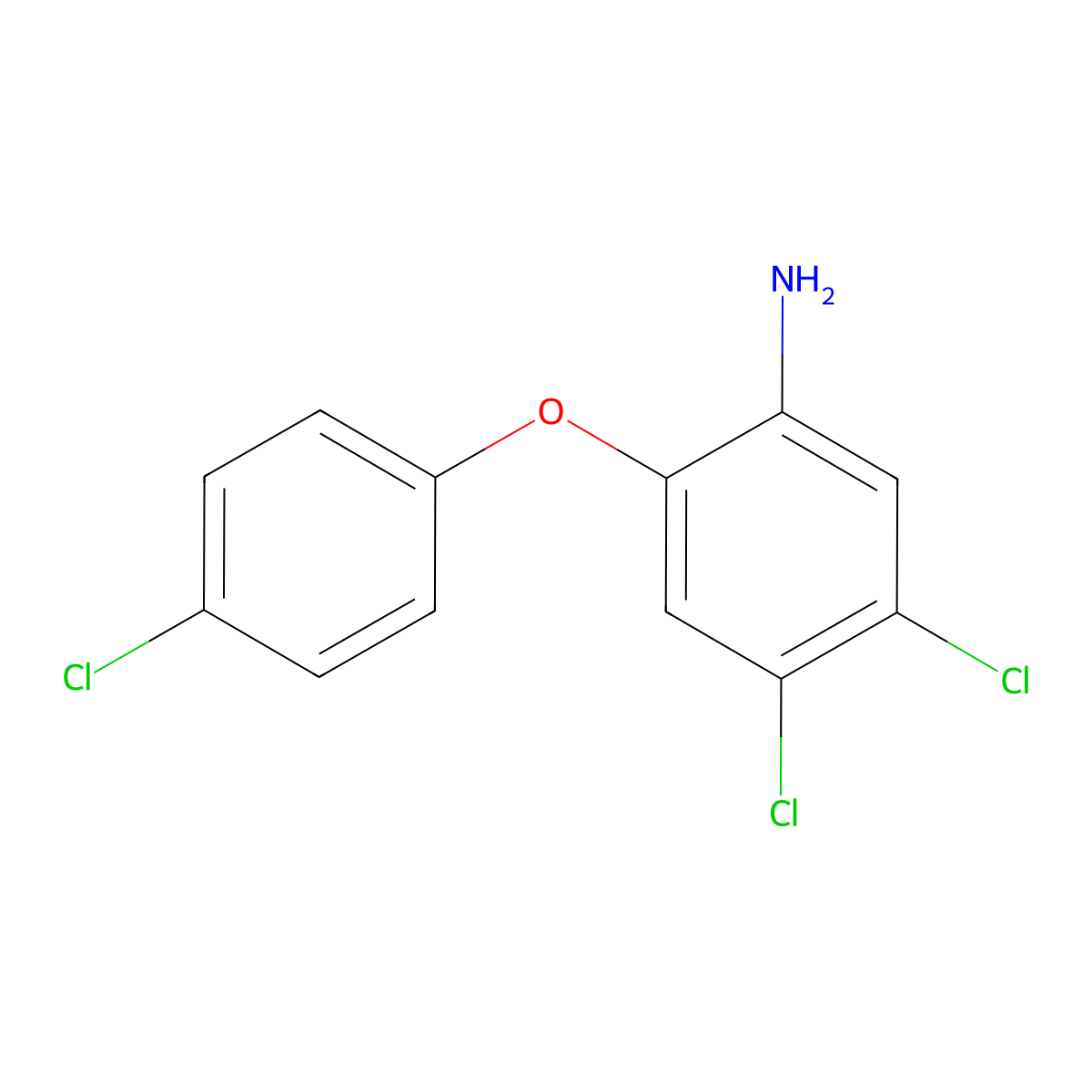 4,5-Dichloro-2-(4-chlorophenoxy)aniline molecular structure, CAS 58802-24-7