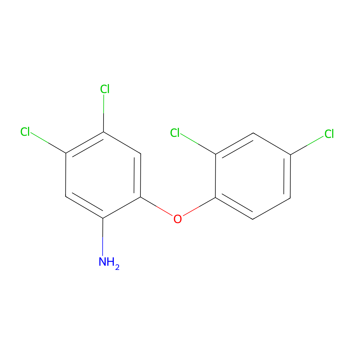 4,5-Dichloro-2-(2,4-dichlorophenoxy)aniline molecular structure, CAS 58802-26-9