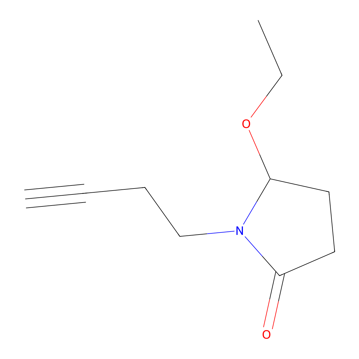 1-(But-3-yn-1-yl)-5-ethoxypyrrolidin-2-one molecular structure, CAS 58804-96-9
