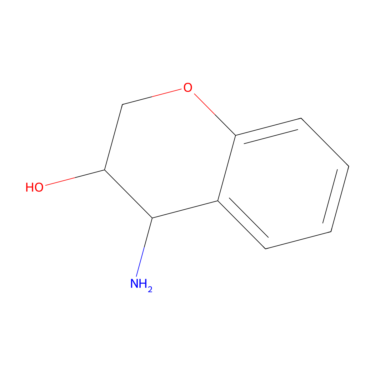 2H-1-Benzopyran-3-ol, 4-amino-3,4-dihydro-, trans- molecular structure, CAS 58810-68-7