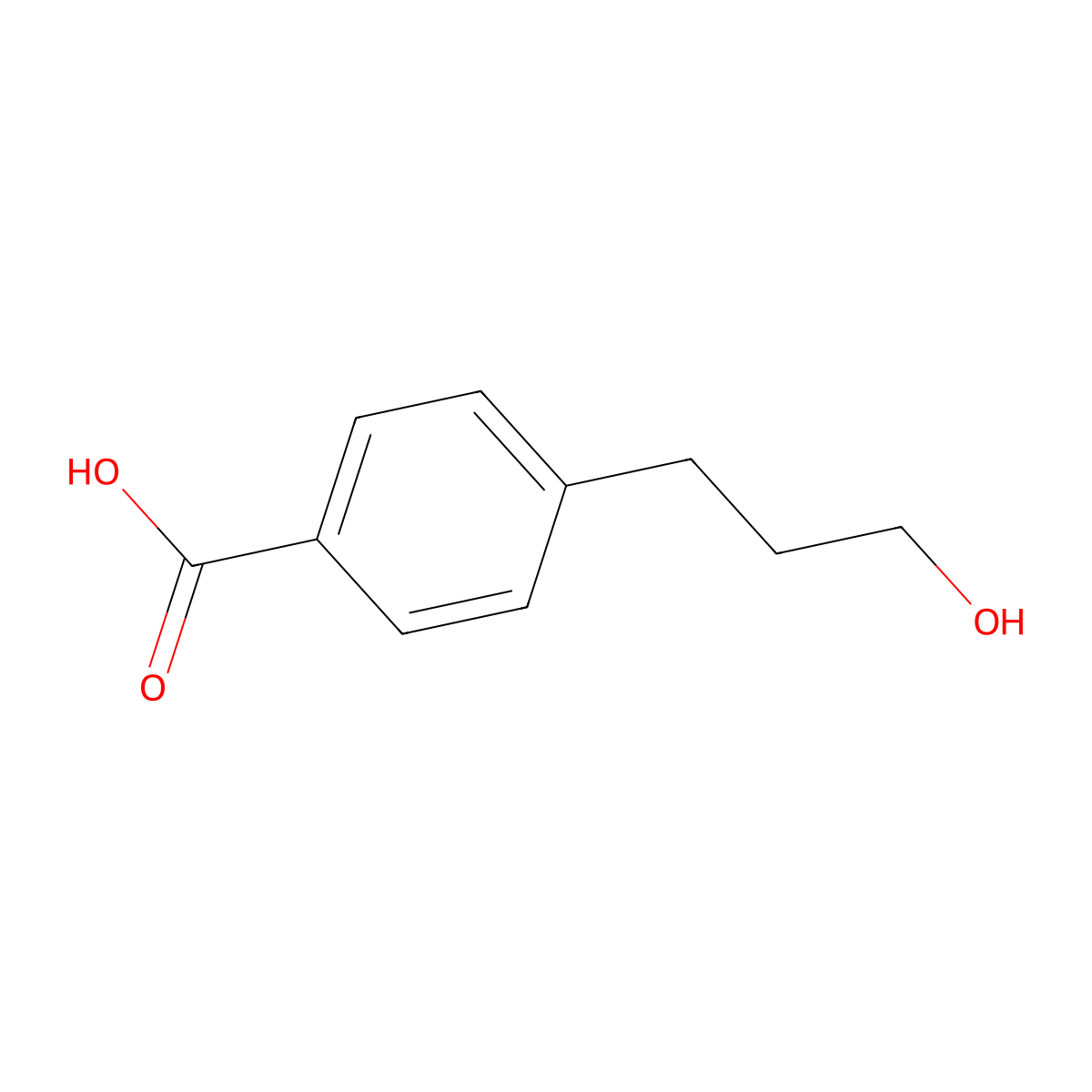 Benzoic acid, 4-(3-hydroxypropyl)- molecular structure, CAS 58810-87-0