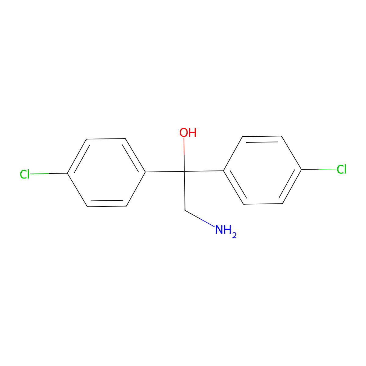 2-Amino-1,1-bis(4-chlorophenyl)ethanol molecular structure, CAS 58811-89-5