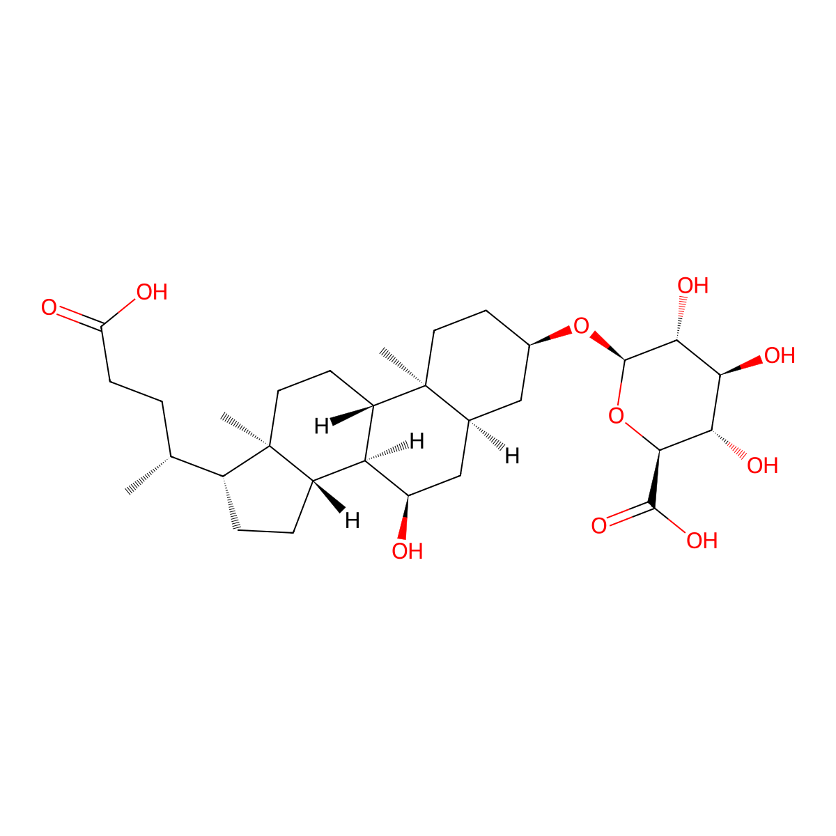 Chenodeoxycholic acid 3-glucuronide molecular structure, CAS 58814-71-4