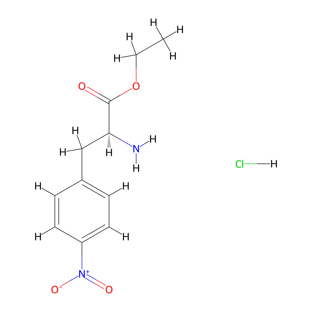 Ethyl 4-nitro-3-phenyl-L-alaninate monohydrochloride molecular structure, CAS 58816-66-3