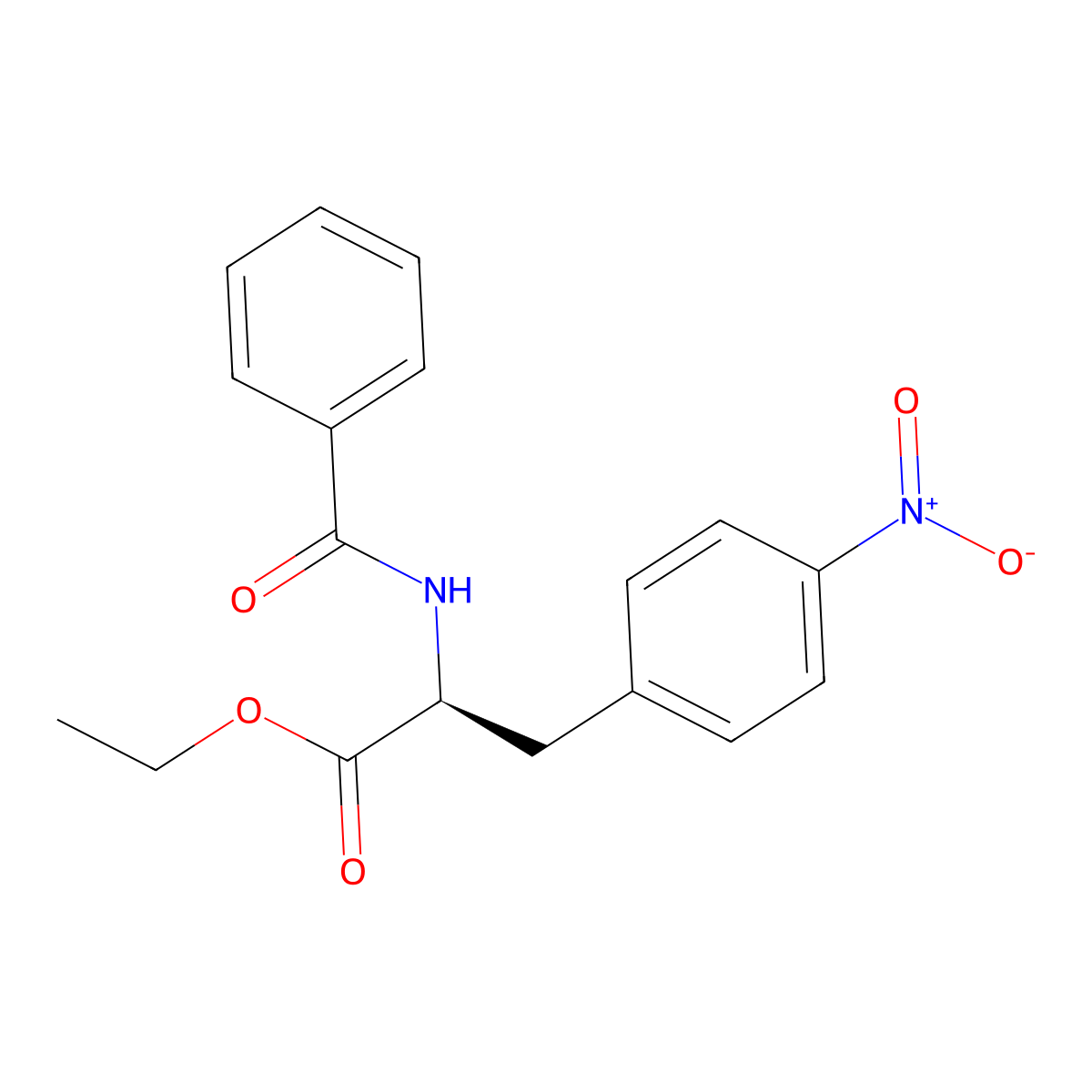 (S)-Ethyl 2-benzamido-3-(4-nitrophenyl)propanoate molecular structure, CAS 58816-69-6