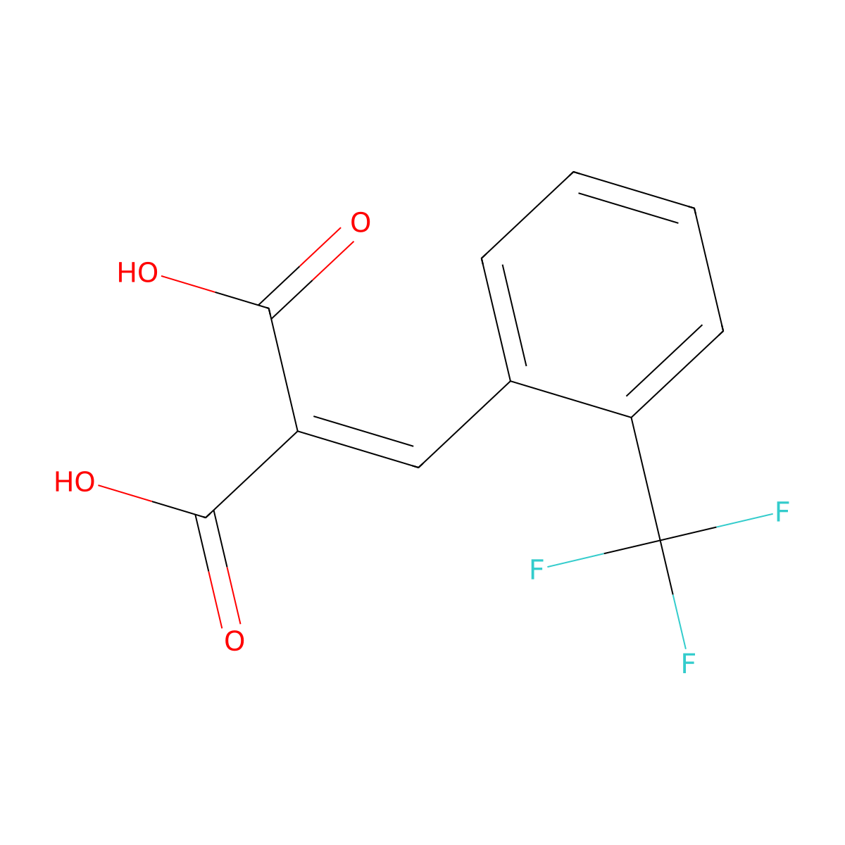 2-[2-(Trifluoromethyl)benzylidene]malonic acid molecular structure, CAS 58818-73-8