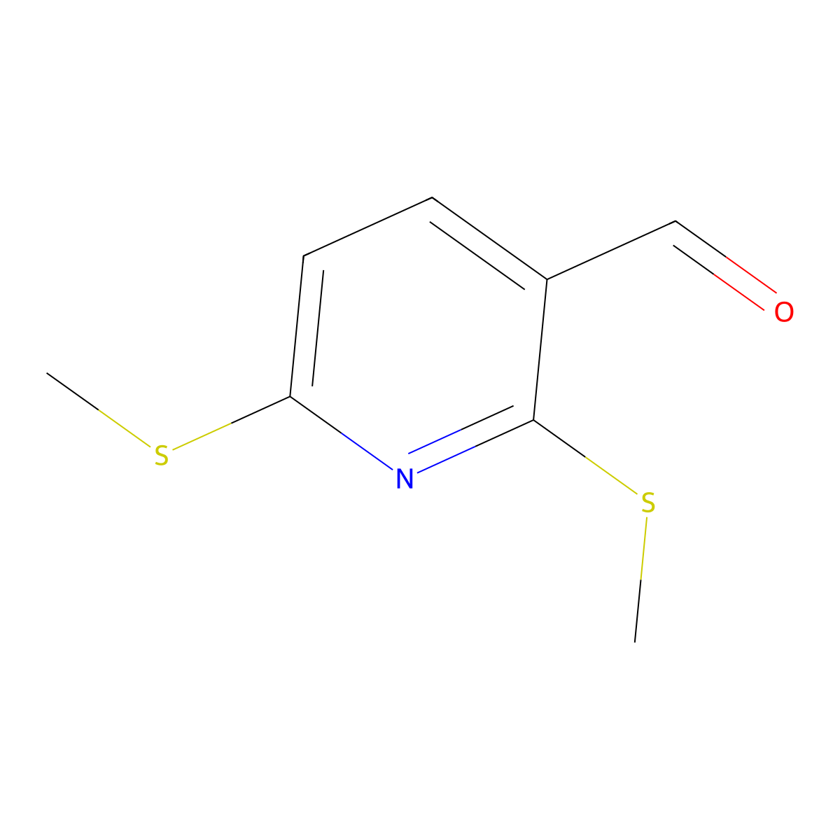 2,6-Bis(methylthio)-3-pyridinecarboxaldehyde molecular structure, CAS 58819-73-1