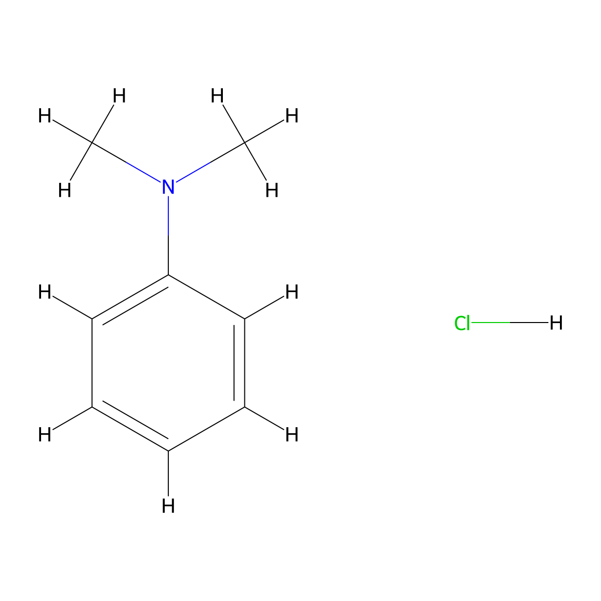 Benzenamine, N,N-dimethyl-, hydrochloride (1:1) molecular structure, CAS 5882-44-0