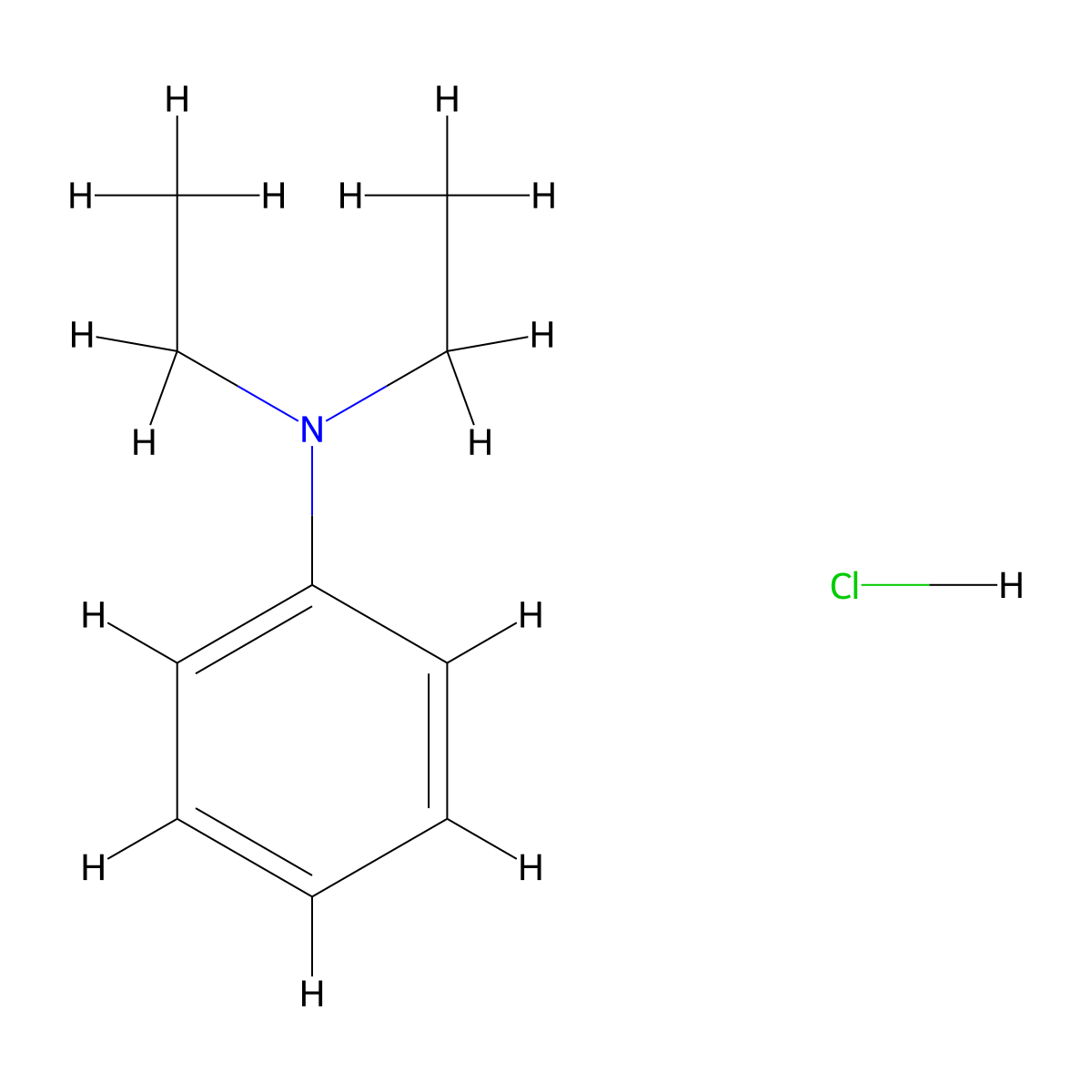 Benzenamine, N,N-diethyl-, hydrochloride (1:1) molecular structure, CAS 5882-45-1
