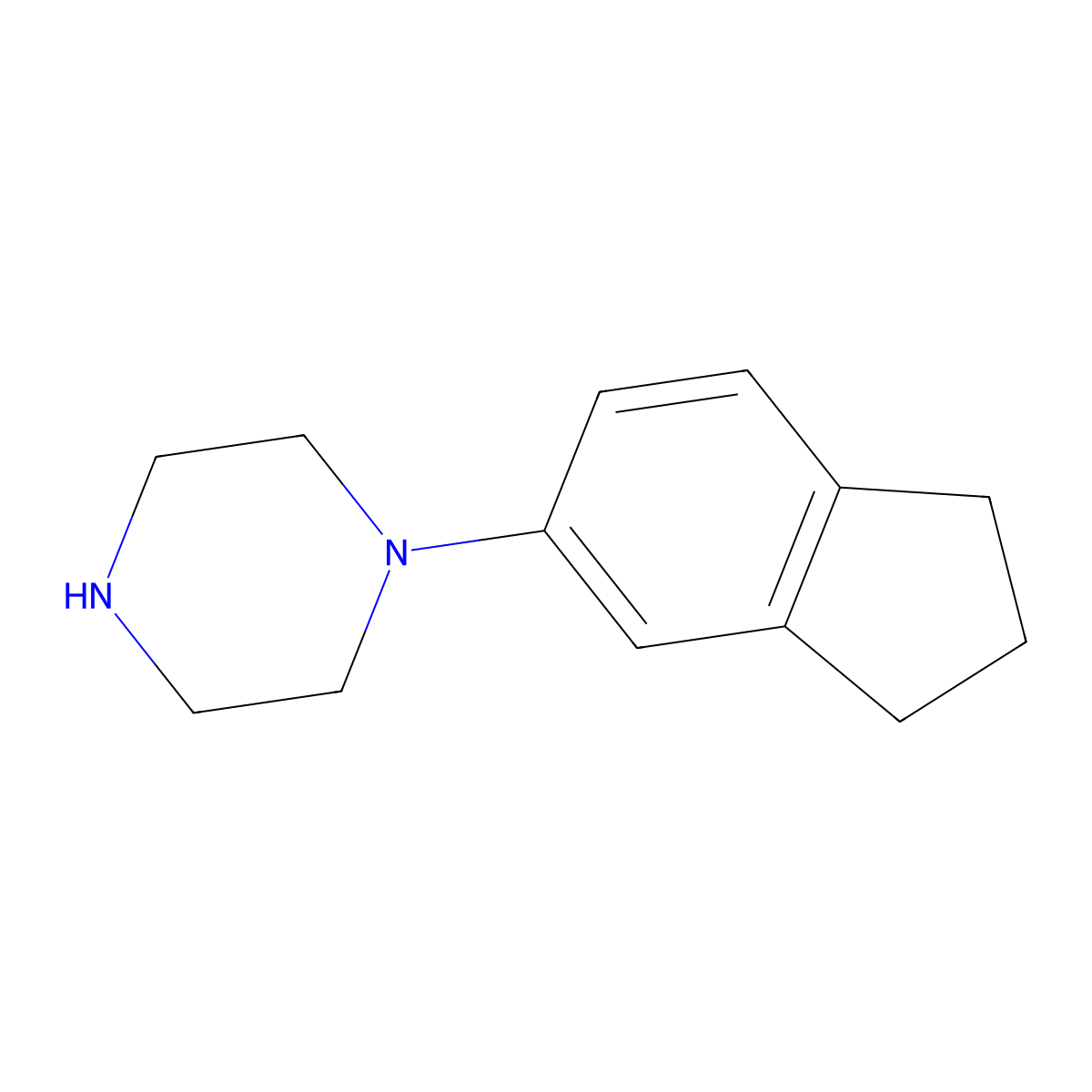1-(2,3-dihydro-1H-inden-5-yl)piperazine molecular structure, CAS 58820-35-2