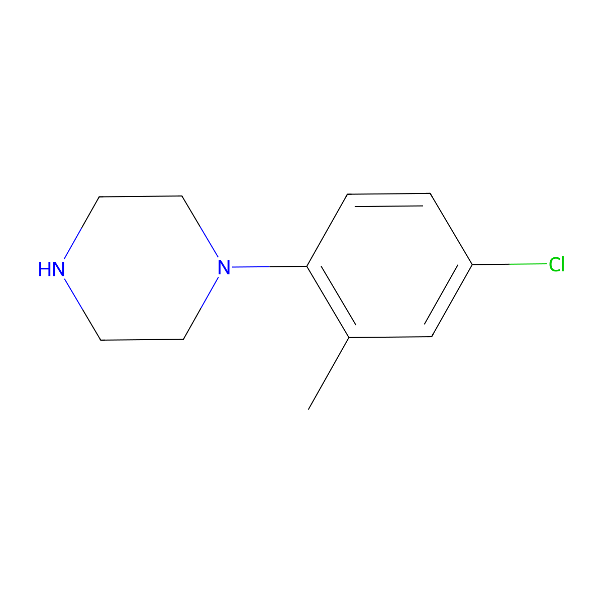 1-(4-Chloro-o-tolyl)piperazine molecular structure, CAS 58820-36-3