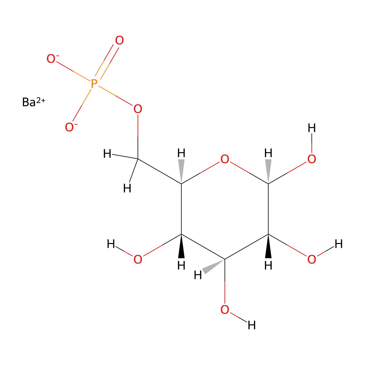 d-glucose, 6-(dihydrogen phosphate), barium salt molecular structure, CAS 58823-95-3