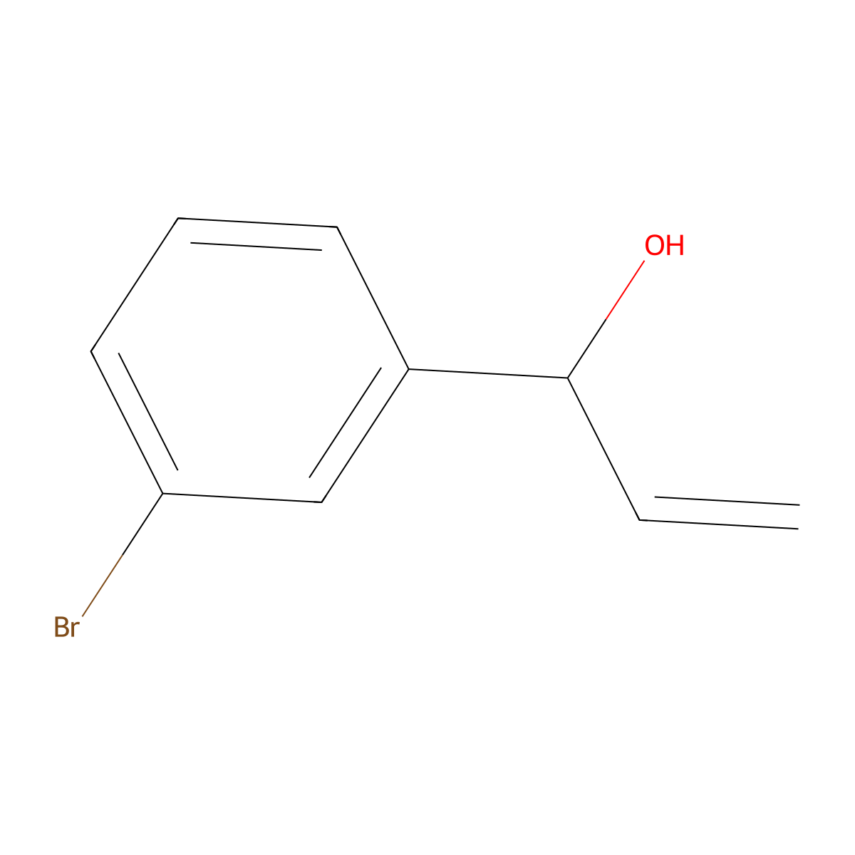 3-Bromo-alpha-ethenylbenzenemethanol molecular structure, CAS 58824-55-8