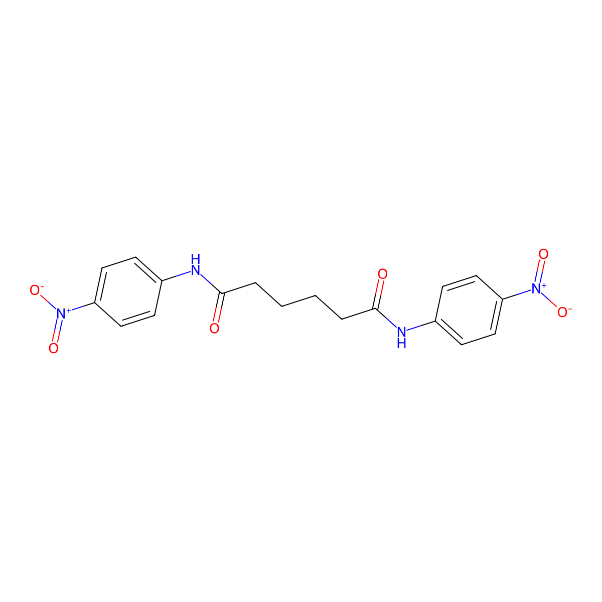N,N'-bis(4-nitrophenyl)hexanediamide molecular structure, CAS 58824-58-1