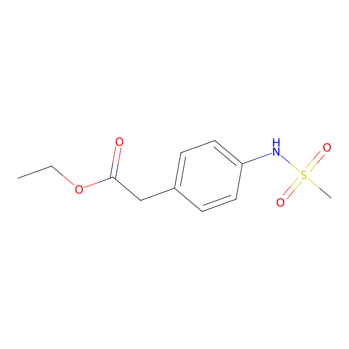 Ethyl 2-[4-(Methylsulfonamido)phenyl]acetate molecular structure, CAS 58827-89-7