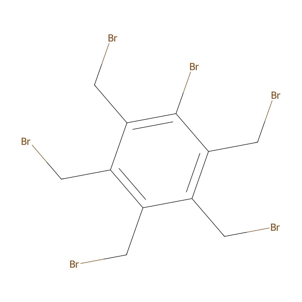 Bromopentakis(bromomethyl)benzene molecular structure, CAS 58828-53-8