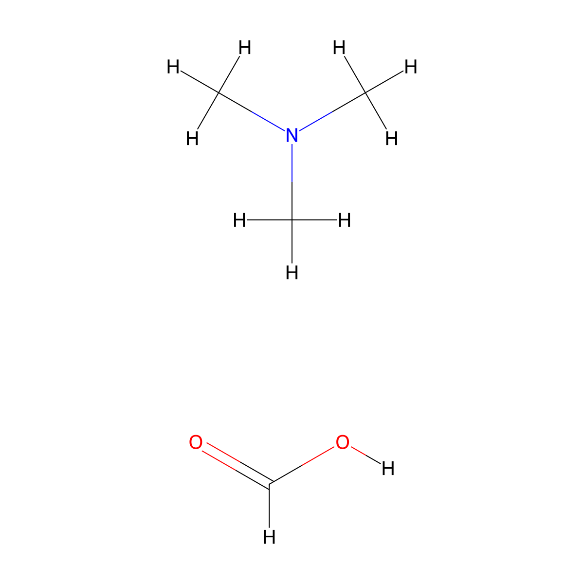 Formic acid, compd. with N,N-dimethylmethanamine (1:1) molecular structure, CAS 58828-90-3