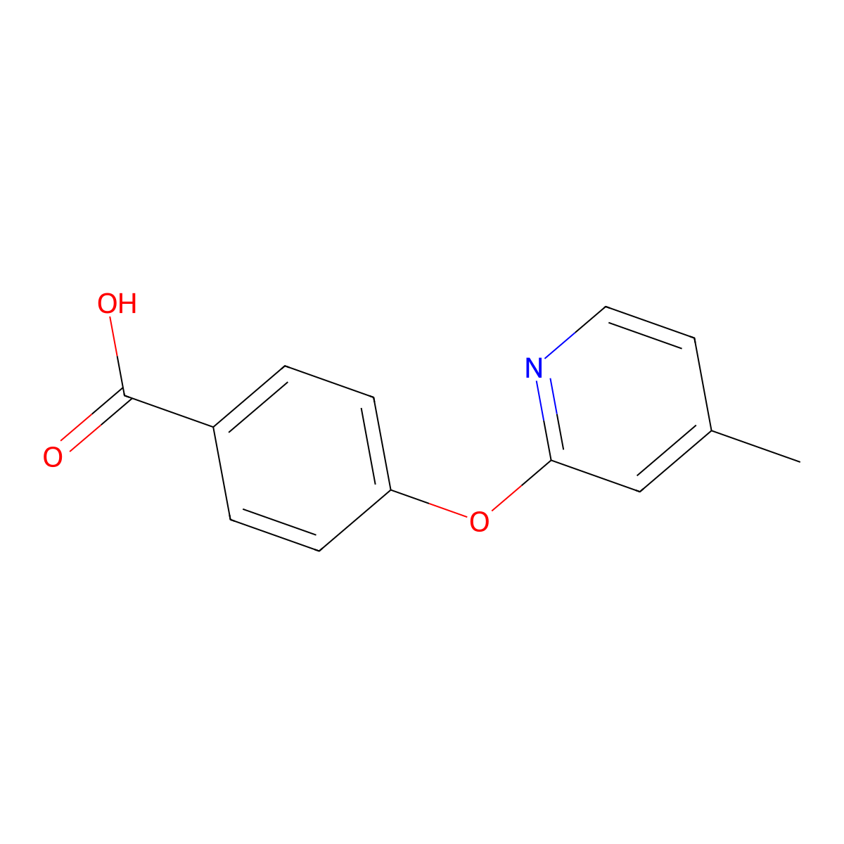 4-[(4-Methylpyridin-2-yl)oxy]benzoic acid molecular structure, CAS 58835-87-3
