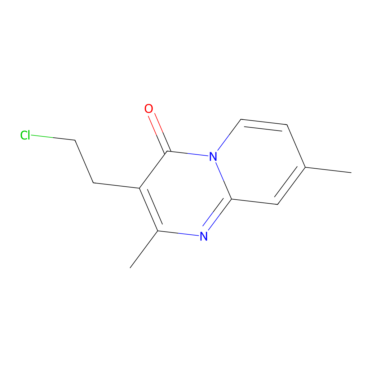 3-(2-chloroethyl)-2,8-dimethyl-4H-pyrido[1,2-a]pyrimidin-4-one molecular structure, CAS 58837-22-2