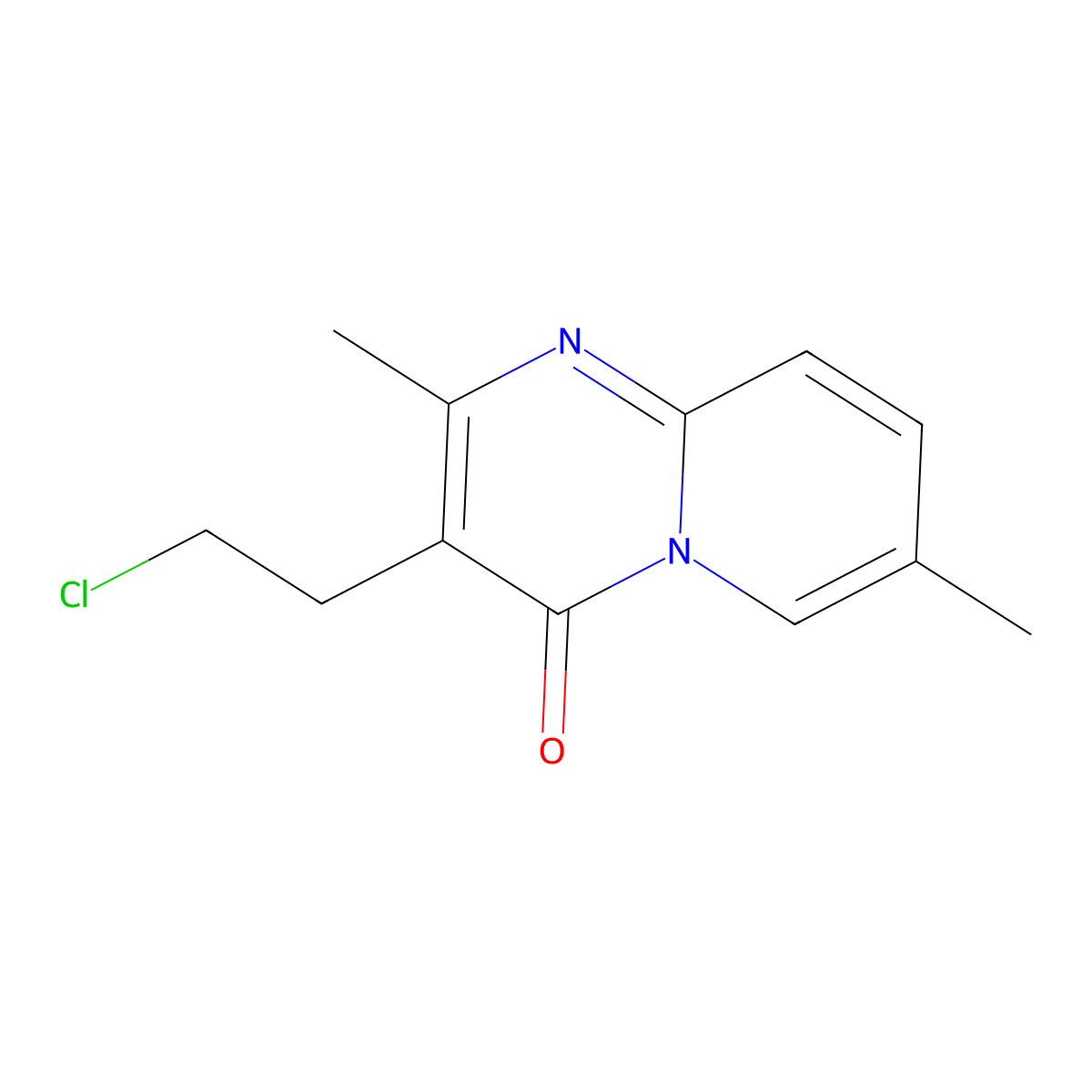 3-(2-Chloroethyl)-2,7-dimethyl-4H-pyrido[1,2-a]pyrimidin-4-one molecular structure, CAS 58837-31-3