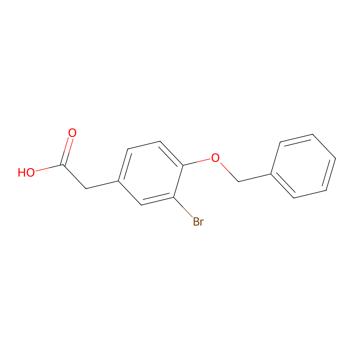 2-(3-Bromo-4-phenylmethoxyphenyl)acetic acid molecular structure, CAS 5884-48-0