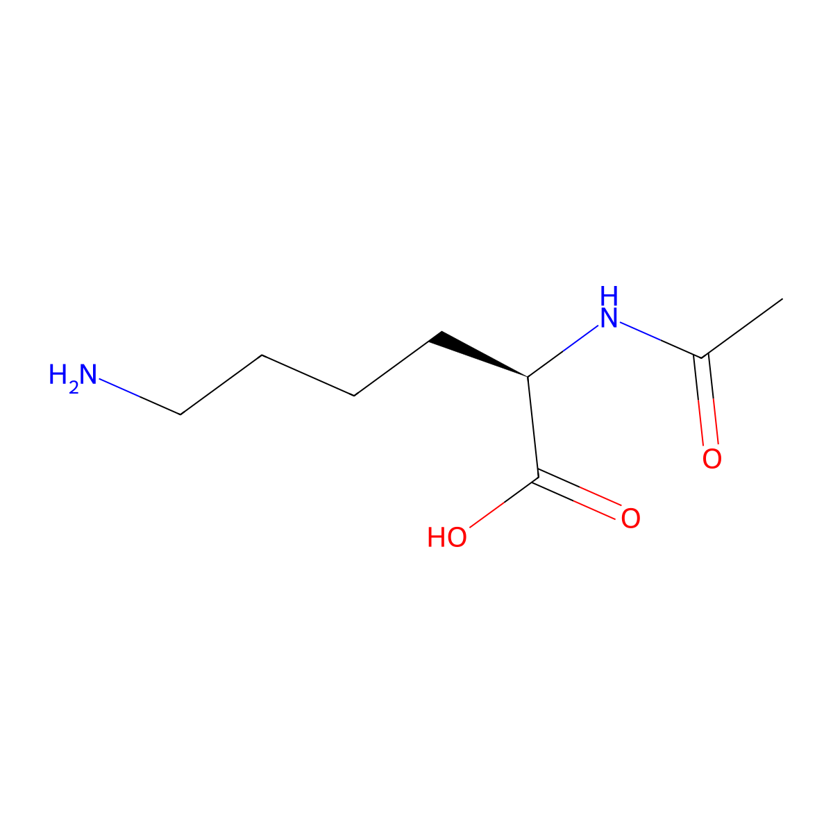 Ac-D-Lys-OH molecular structure, CAS 58840-79-2