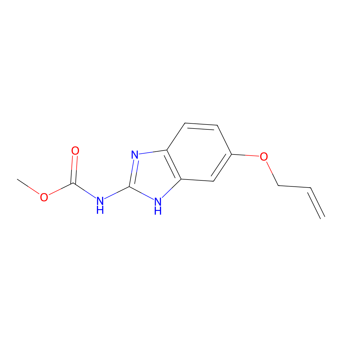 methyl N-(6-prop-2-enoxy-1H-benzimidazol-2-yl)carbamate molecular structure, CAS 58841-23-9