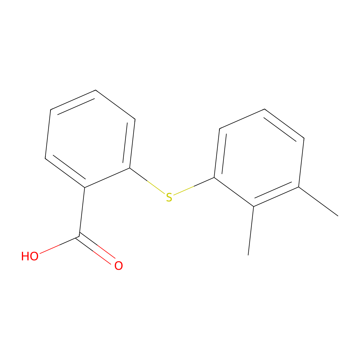 Benzoic acid, 2-((2,3-dimethylphenyl)thio)- molecular structure, CAS 58844-67-0