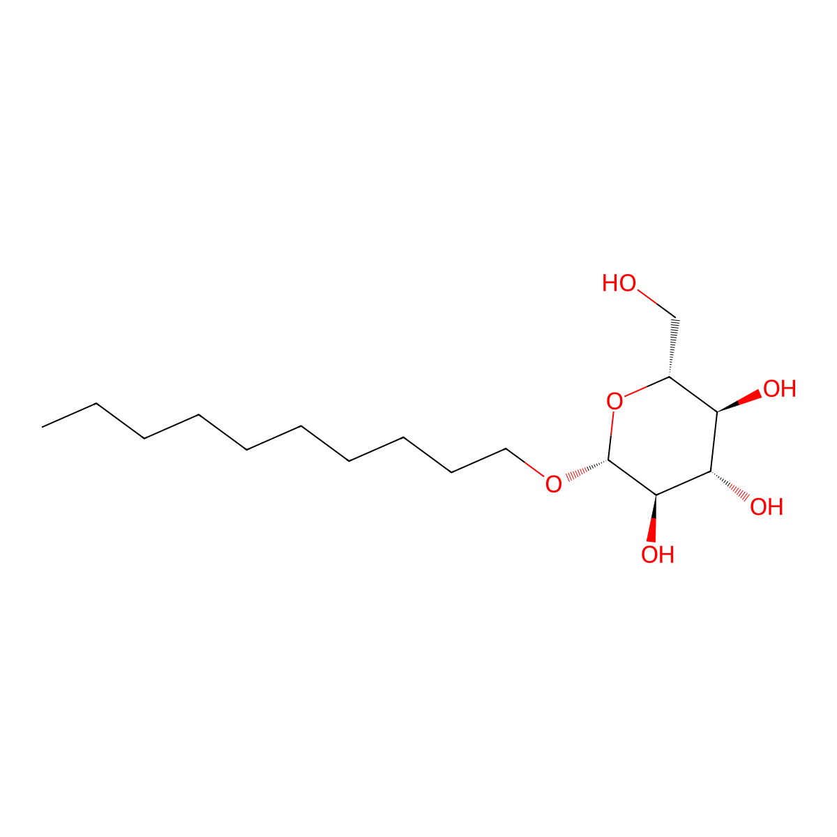 Decyl Glucoside molecular structure, CAS 58846-77-8