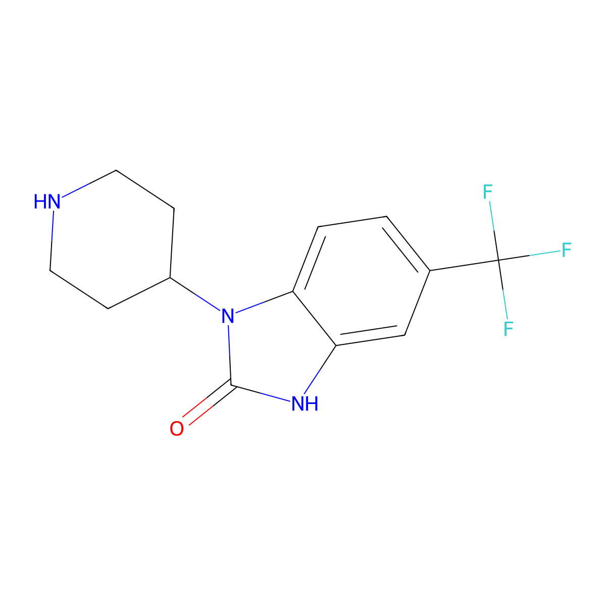 1-(Piperidin-4-yl)-5-(trifluoromethyl)-1H-benzo[d]imidazol-2(3H)-one molecular structure, CAS 58859-50-0