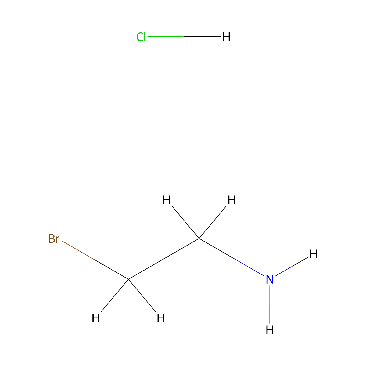 2-Bromoethylamine hydrochloride molecular structure, CAS 58861-74-8