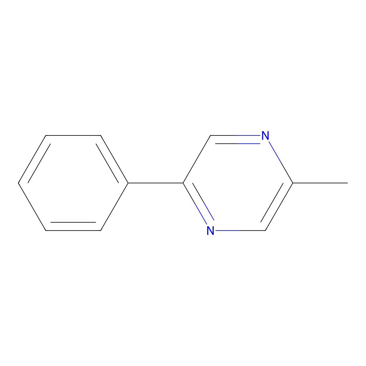2-Methyl-5-phenylpyrazine molecular structure, CAS 58861-90-8