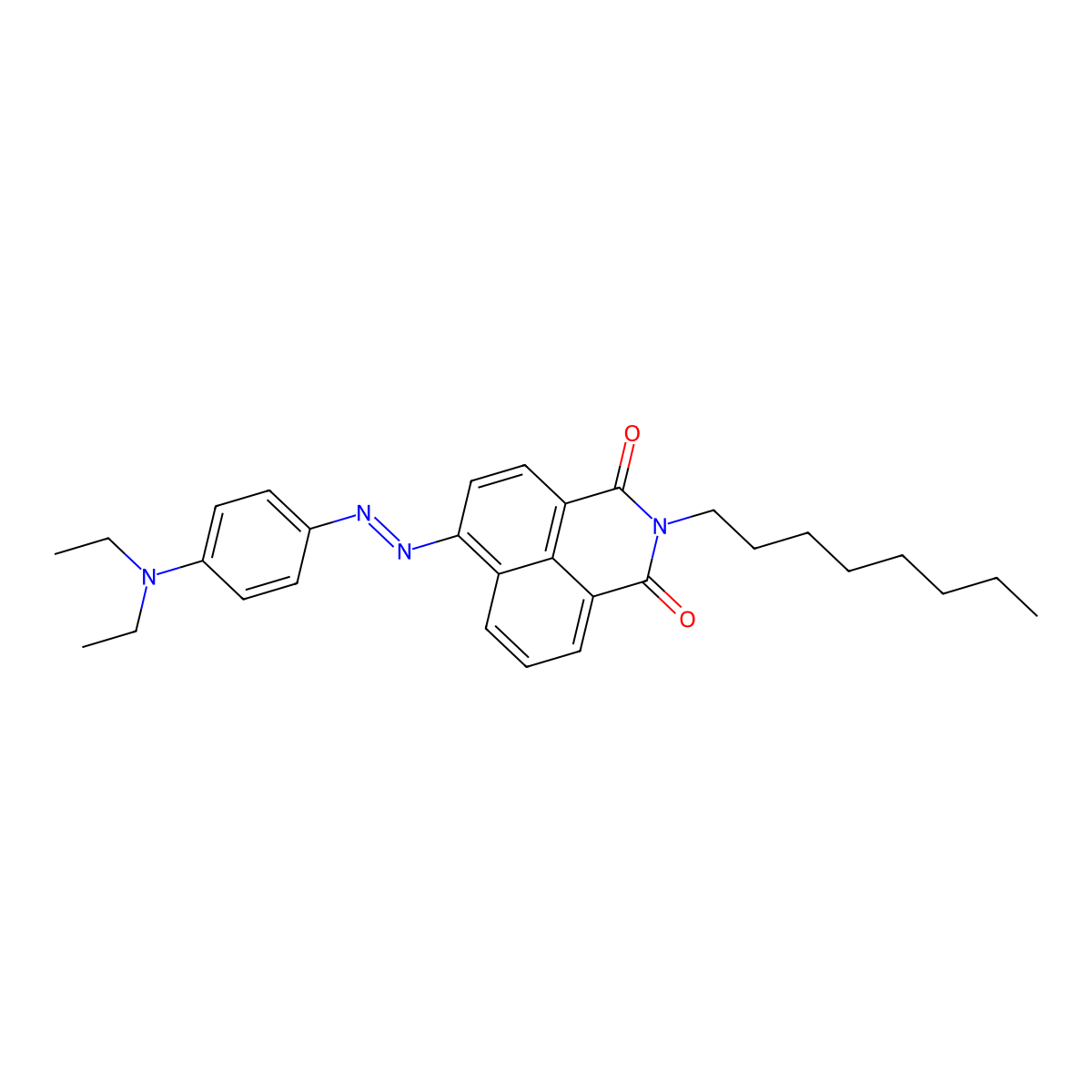 1H-Benz[de]isoquinoline-1,3(2H)-dione, 6-[2-[4-(diethylamino)phenyl]diazenyl]-2-octyl- molecular structure, CAS 58862-55-8