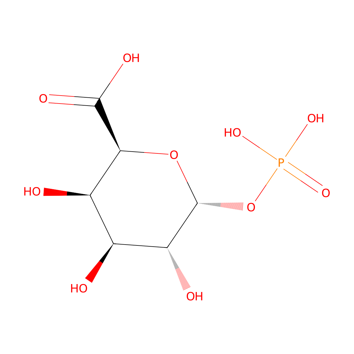 1-phospho-alpha-D-galacturonate molecular structure, CAS 58865-20-6