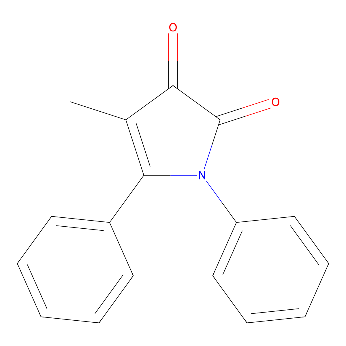 1H-Pyrrole-2,3-dione, 4-methyl-1,5-diphenyl- molecular structure, CAS 58867-43-9