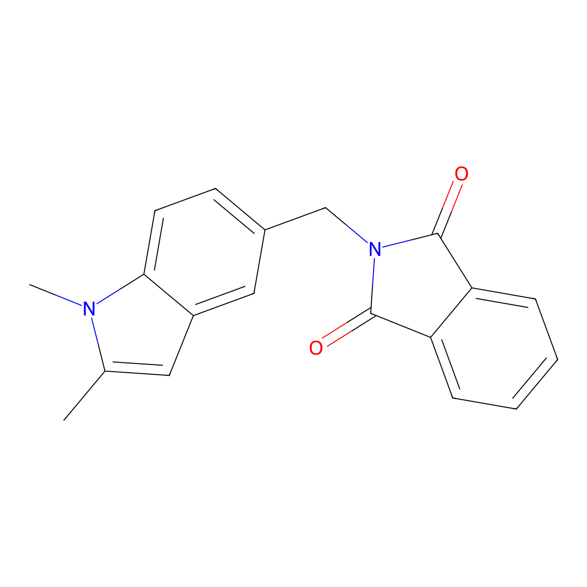 2-[(1,2-Dimethylindol-5-yl)methyl]isoindole-1,3-dione molecular structure, CAS 58867-55-3