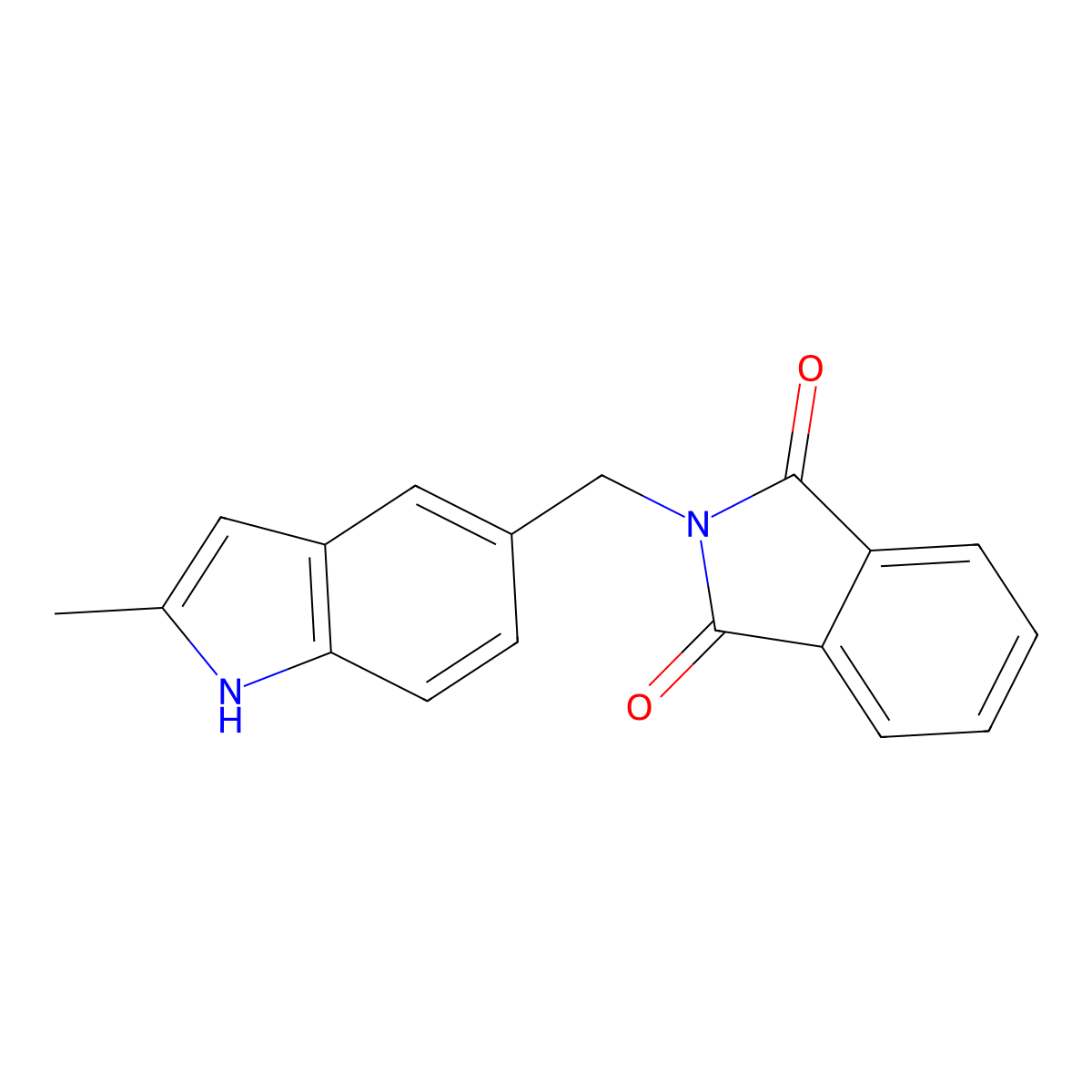 2-((2-Methyl-1H-indol-5-yl)methyl)-1H-isoindole-1,3(2H)-dione molecular structure, CAS 58867-56-4