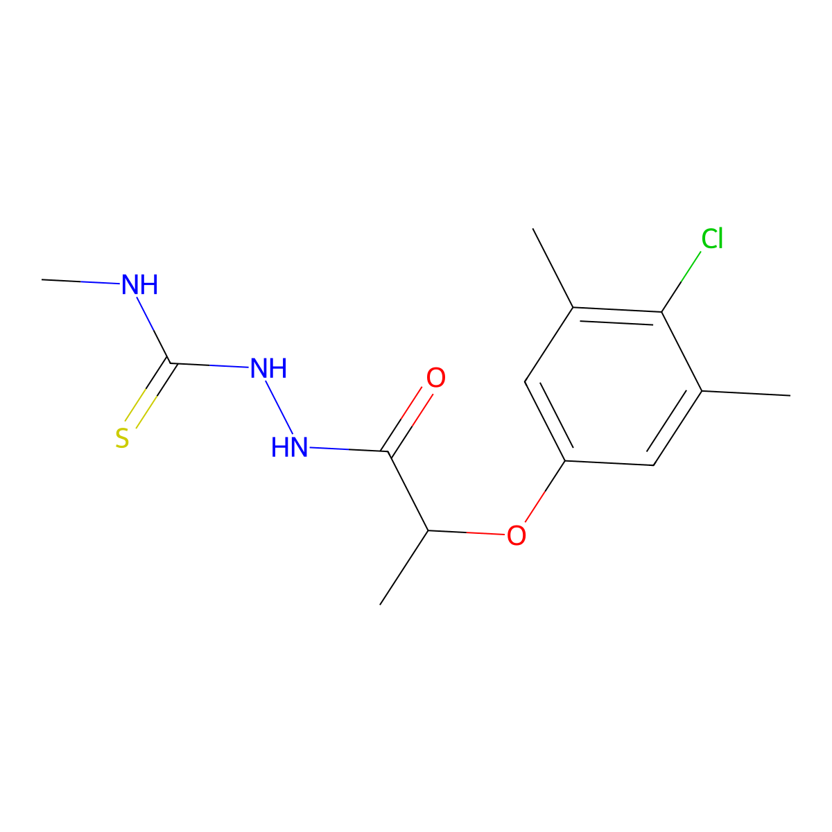 1-[2-(4-Chloro-3,5-dimethylphenoxy)propanoylamino]-3-methylthiourea molecular structure, CAS 588672-92-8