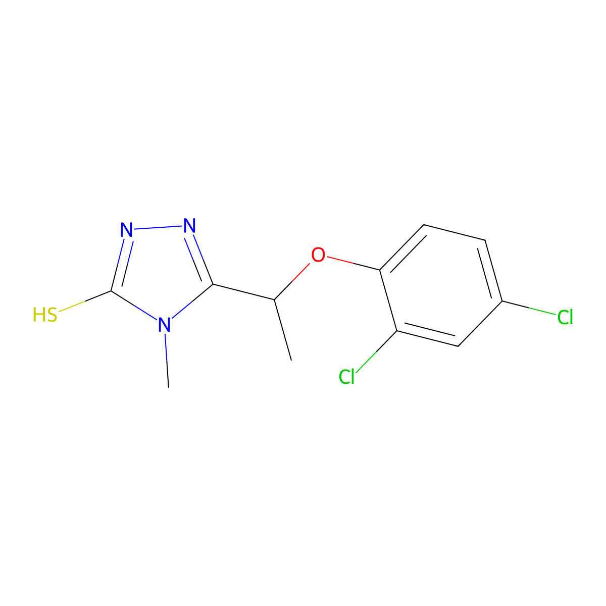 5-[1-(2,4-dichlorophenoxy)ethyl]-4-methyl-4H-1,2,4-triazole-3-thiol molecular structure, CAS 588673-26-1