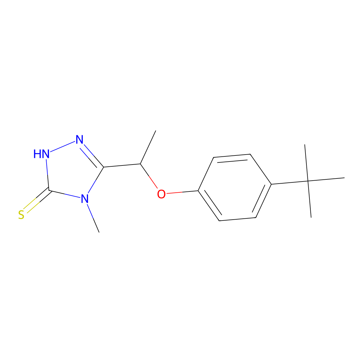 5-[1-(4-tert-butylphenoxy)ethyl]-4-methyl-4H-1,2,4-triazole-3-thiol molecular structure, CAS 588673-43-2